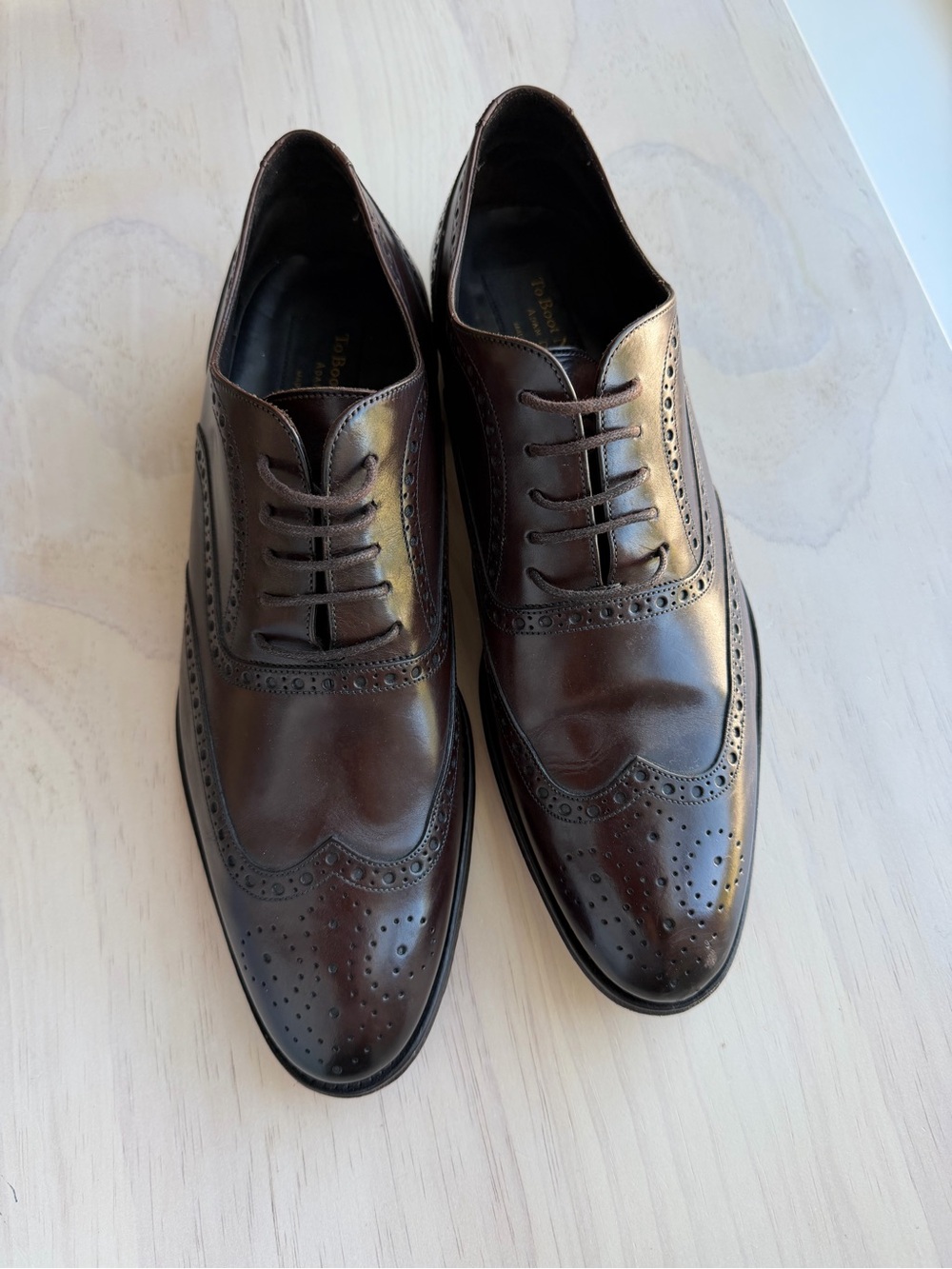 To Boot New York Deep Brown Brogue Lace-Up Oxfords